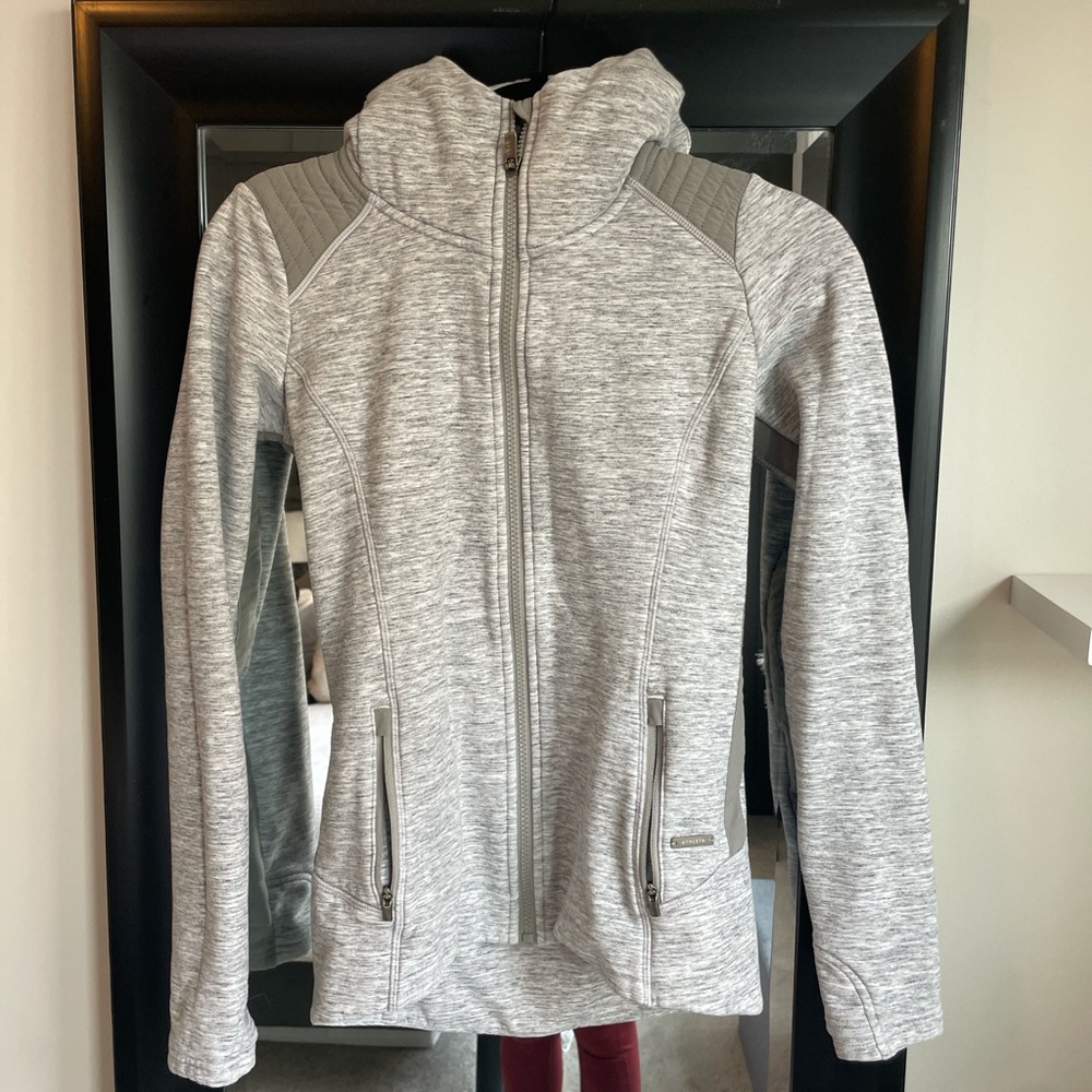 Athleta Light Gray Zip Up Hoodie / Jacket - Size XXS